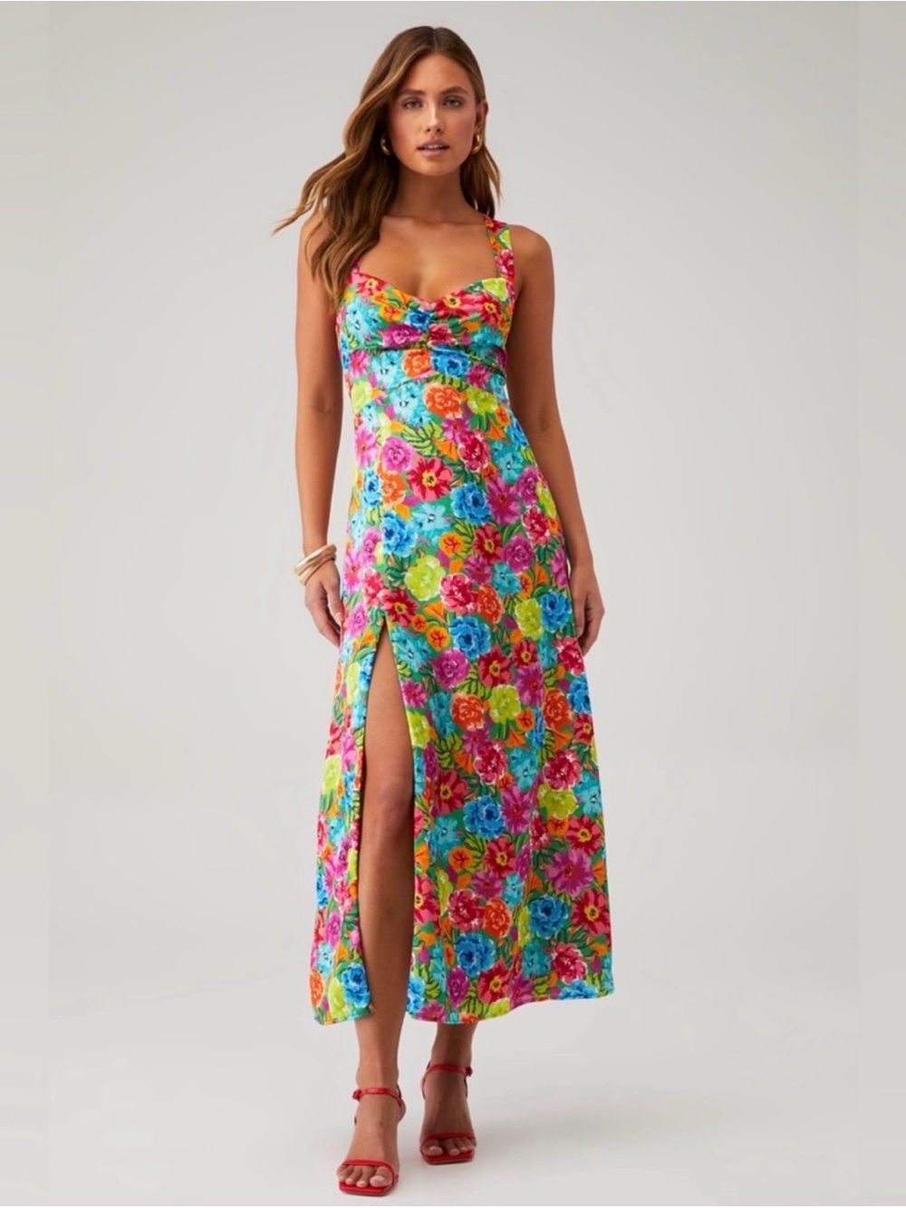 Show Me Your MuMu | Mina Midi Dress | Bright Floral Soirée